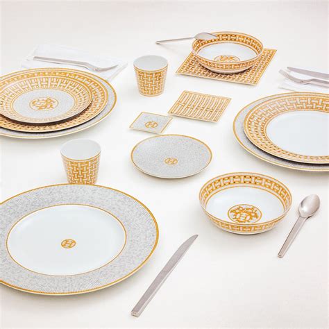 hermes gold silverware|hermes dinnerware sets.